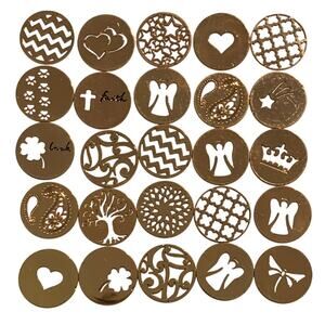 75-Piece Rose Gold 22mm Decorative Circle Floating Lockets Jewelry Supplies